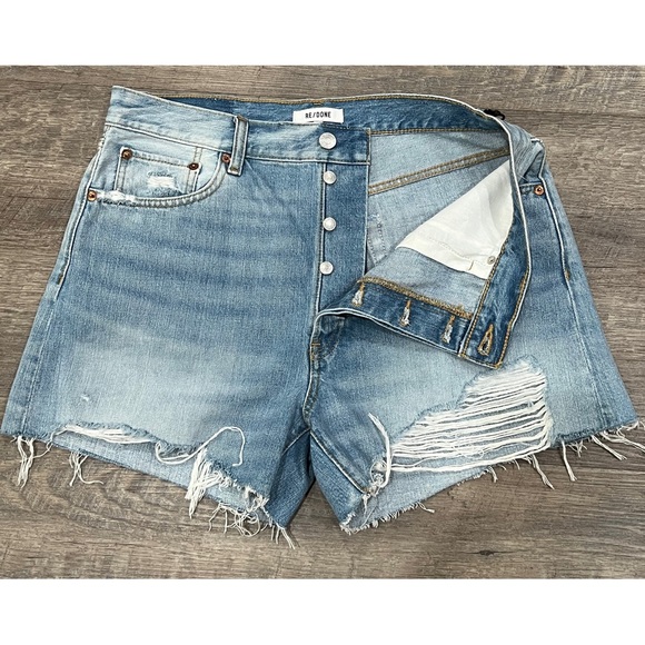 NEW RE/DONE 90's Low Slung Denim Shorts Size 30 - Picture 5 of 10